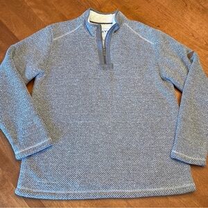 Orvis Men's Black & White Fleece Lined Sweater, Size Large